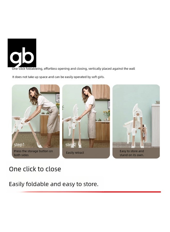 جي بي كرسي طعام مرتفع للأطفال من جود بيبي، مناسب للأطفال الرضع، مزود بصينية قابلة للتعديل، و7 مستويات ارتفاع، ومقعد ناعم يسمح بمرور الهواء، وقابل للطي، مناسب للأطفال من عمر 6 إلى 36 شهرًا. - Image 5